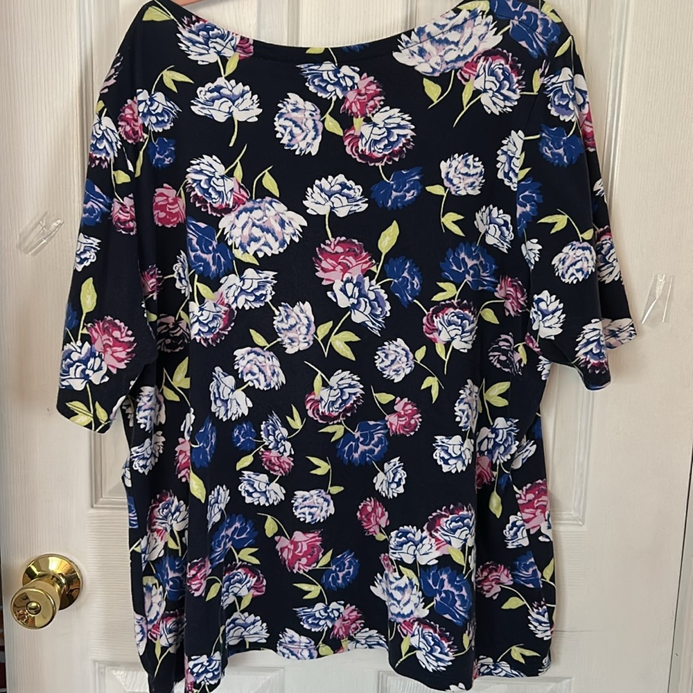 🟢 Charter Club floral t shirt pima cotton luxury woman Macy’s brand 3X - Picture 6 of 8